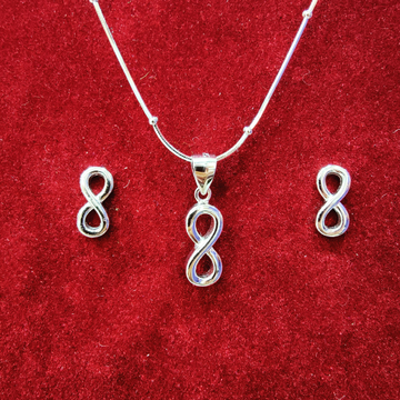 925 silver plane eight shape pendant set by 
