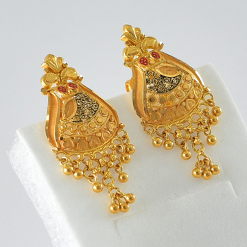 916 Gold Hallmark Ethnic Design Earring  by Peri Jewellers