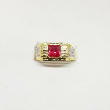 New red stone cz gents ring by 