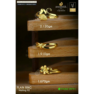 916 Precious Fancy Plain Gold Ladies Ring LRG -068...