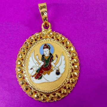 22kt. Gold Fancy Brahmani Ma Mina Pendant by Saurabh Aricutting