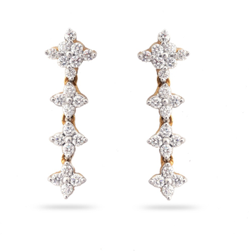 916 Gold Elegant Design Diamond Earring  by 