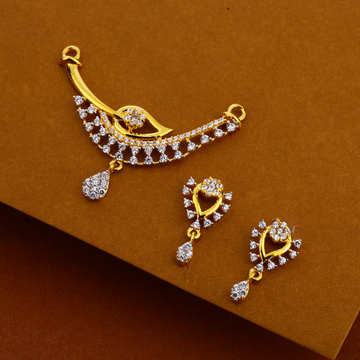 22KT Gold Ladies fancy CZ Mangalsutra Pendant MP34...