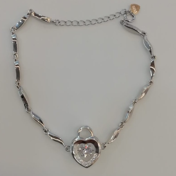 Sterling silver heart pendant ladies loose bracele... by 