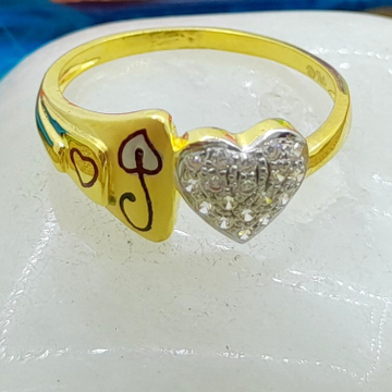 casual design with heart pattern 22kt  ladies ring