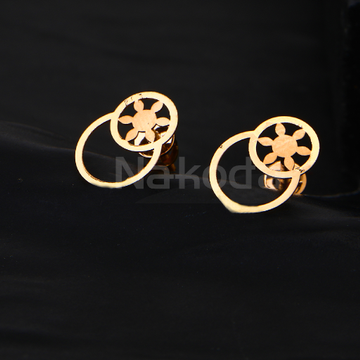 750 Rose Gold Classic Ladies Earring RE250