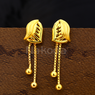 916 Gold Hallmark Women'S Plain Earring LPE317