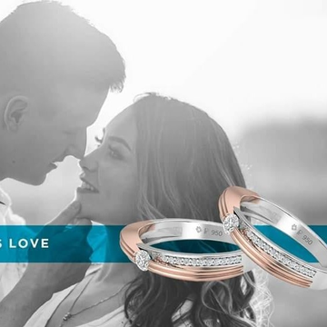 950 Platinum Darel couple Ring  for Unisex