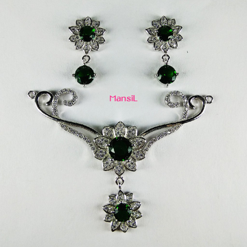92.5 sterling silver cz stone mangalsutra p.setML-...