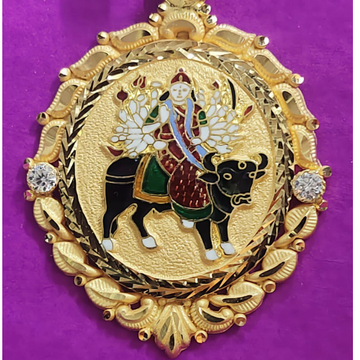 Gold vihat mata pendant by Saurabh Aricutting