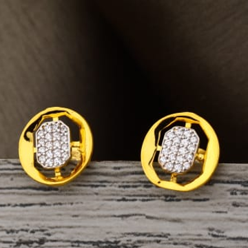 22KT Gold CZ Hallmark Stylish Ladies Tops Earring...