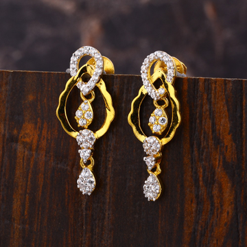916 Gold Ladies Classic Diamond Earring LFE517