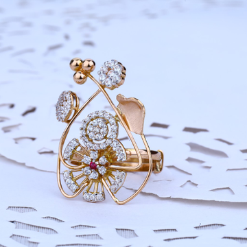Ladies 18K Rose Gold Adjustable Ring-RLR39