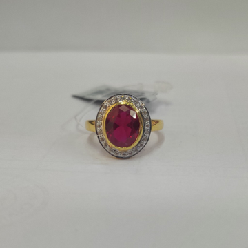 Pj-GLR-437 916 Gold Cz Pink Stone Ladies ring by 