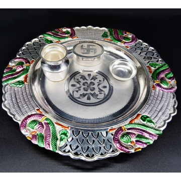 99.9 Pure Silver Pooja Thali  by 