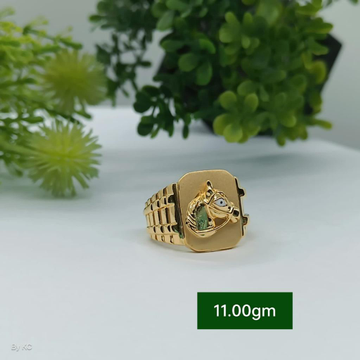 916 Gold Horse Face Design Ring by 