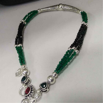 Silver oxidised green & black moti designer fancy... by 
