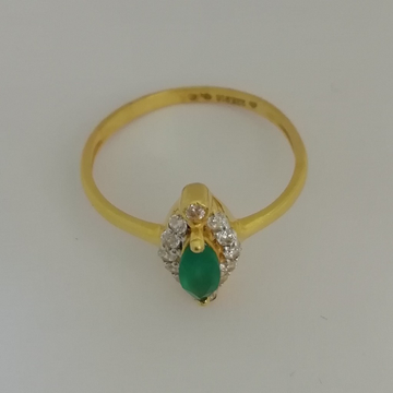 916 gold green colour stone fancy ladies ring by 