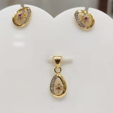 916 gold cz pendant set by 