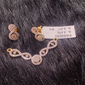 diamond mangalsutra pendant set by 