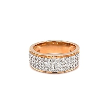 18k Rose Gold Sparkling Circle Ring by 