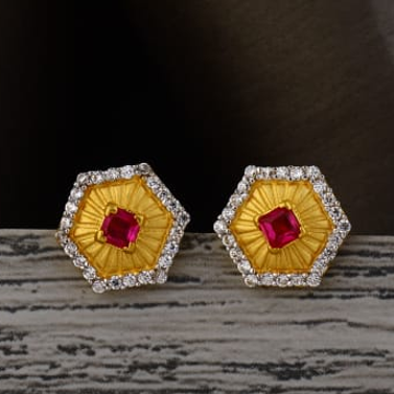 916 Gold CZ Hallmark Ladies Tops Earring LTE347