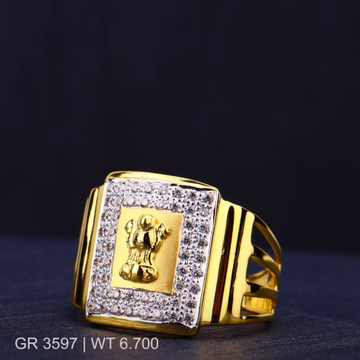 916 Gold Ashok Stambh Design Ring by R.B. Ornament