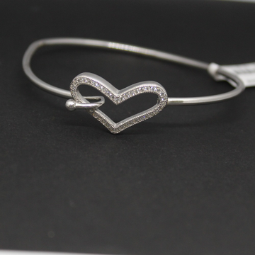 925 sterling silver heart shpe kada bracelet for l... by 