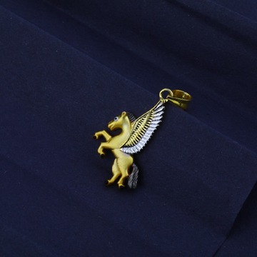Men's Exclusive 916 Fancy Unicorn Gold Pendant- MF...