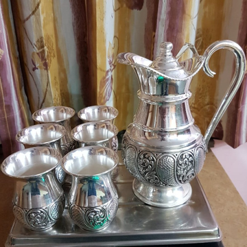 92.5% Pure Silver Stylish Jug And Glasses Set PO-2... by 