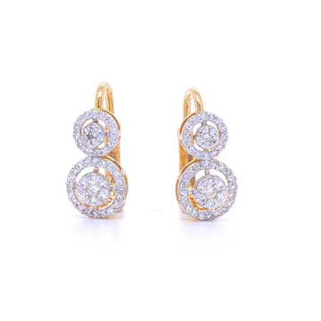 Regal traditional diamond hoop earrings