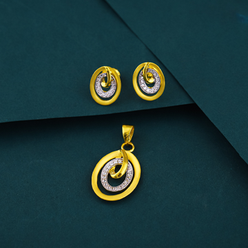 916 Gold Classic Fancy Pendent Set by 