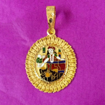 916 gold antique shakti ma mina pendant by Saurabh Aricutting
