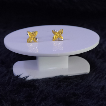 22KT/916 Yellow Gold Fleur Flower Earrings For Wom...