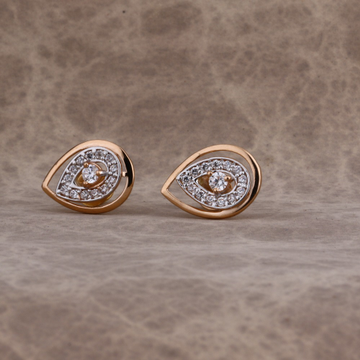 18KT Rose Gold Classic Ladies Earring RE234