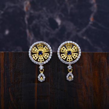 Ladies Cz Gold Earrings-LFE40
