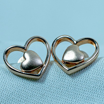 Gold Heart Design Earring ET1-458 by 