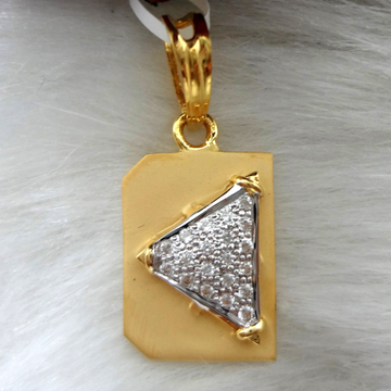 916 gold cz diamond square shape gents pendant