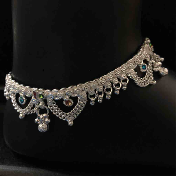 Fancy Silver Zulla Payal by Prakash Jewellers