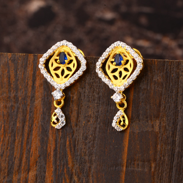 916 CZ Ladies  Classic Gold Earring LFE454