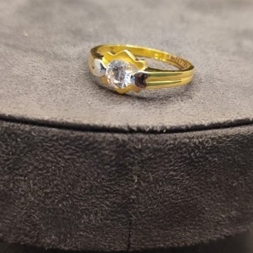 22kt gold semi box cz ring by 