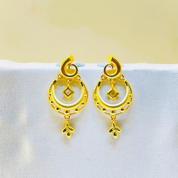 22k yellow gold chandbali plain earrings by 