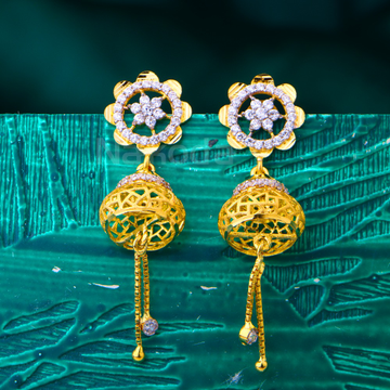 916 Gold Women's Designer Hallmark Jhummar Earring...