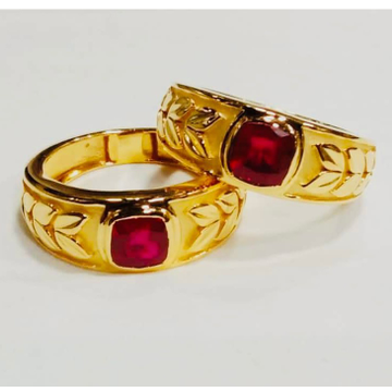 22 KT GOLD RED STONE RINGS by 