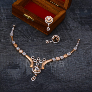 18KT Rose Gold CZ Ladies Necklace Set RN362