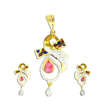 22KT Gold Fancy Color stone Pendant Set SO-PS003 by 