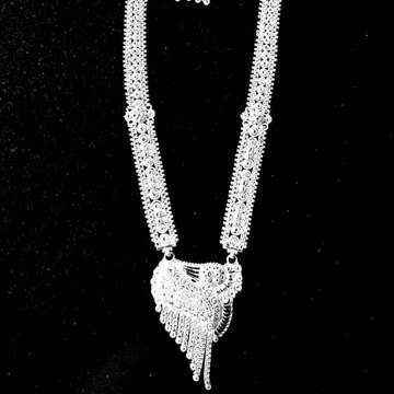 Silver Calcutti Long Necklace Set by 