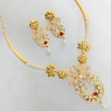 Pure silver kundan necklace for ladies and a pair... by 