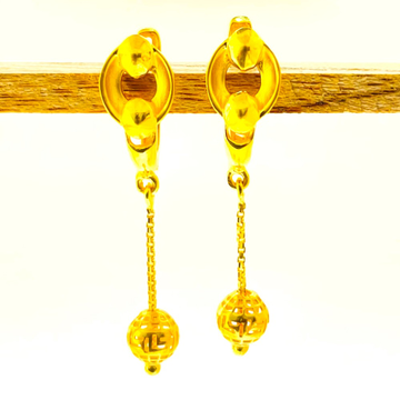 22k yellow gold pretty plain earrings by 