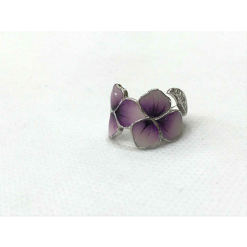 92.5 Sterling Silver Purple Coloue Flower Ring Ms-... by 